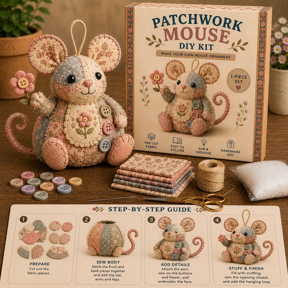 🧵DIY Patchwork Animal Kit – Create Your Own Adorable Animals