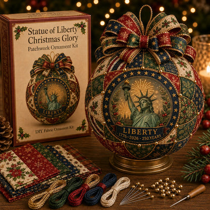 ❤️🎄 USA 250th Anniversary Christmas Patchwork Ornament DIY Kit