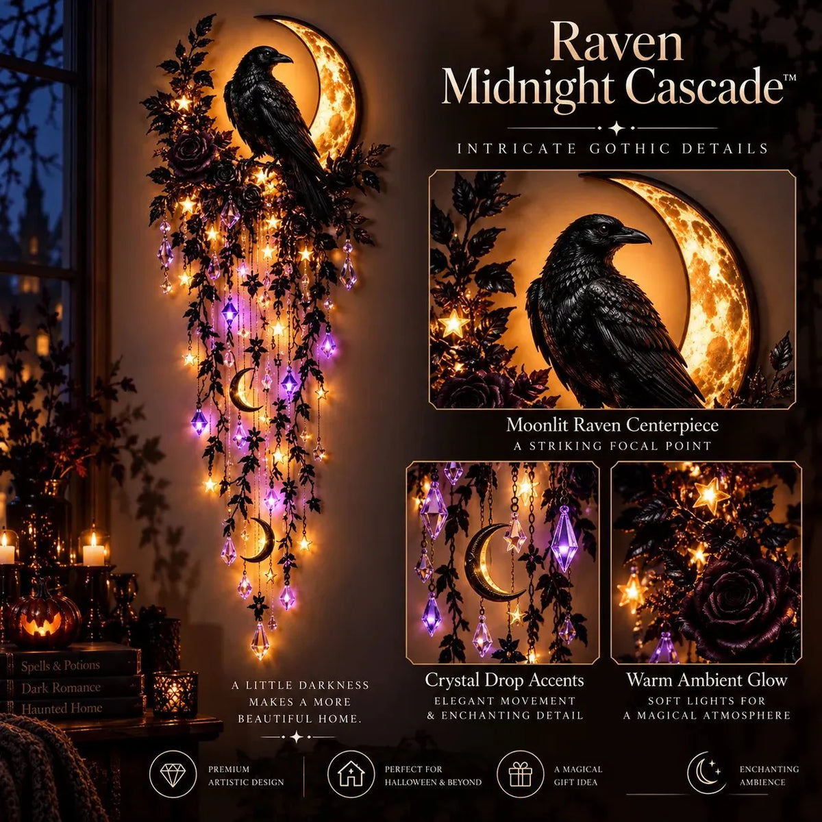 🎃 Halloween Cascade Wall Light Collection | 5 Gothic Glowing Designs for Entryways, Living Rooms & Stair Walls ✨