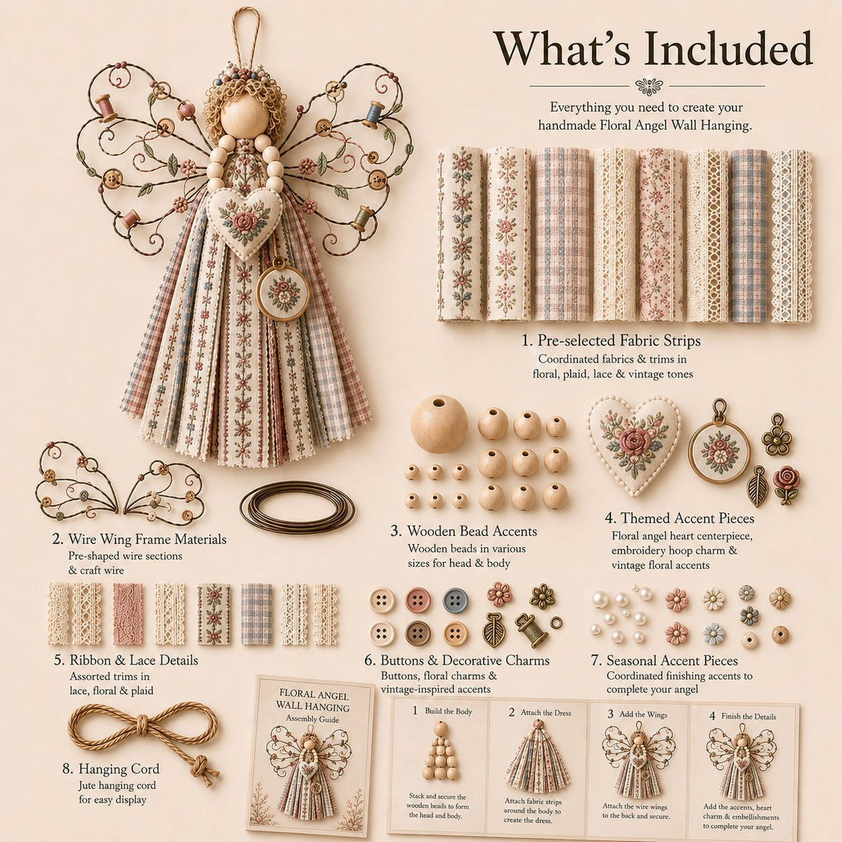 👼Angel Fabric Hanging DIY Kit🧵