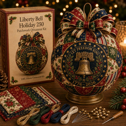 ❤️🎄 USA 250th Anniversary Christmas Patchwork Ornament DIY Kit
