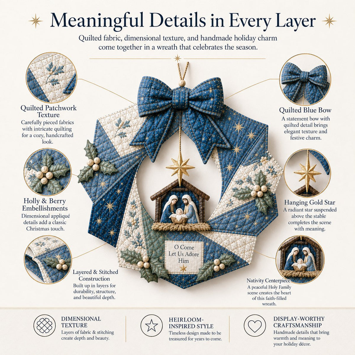 🎄Christmas Fabric Wreath DIY Kit – A Keepsake You’ll Hang with Pride Year After Year