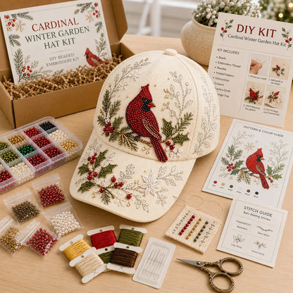 🐦🌸 Premium Hummingbird Garden Beaded Hat DIY Kit