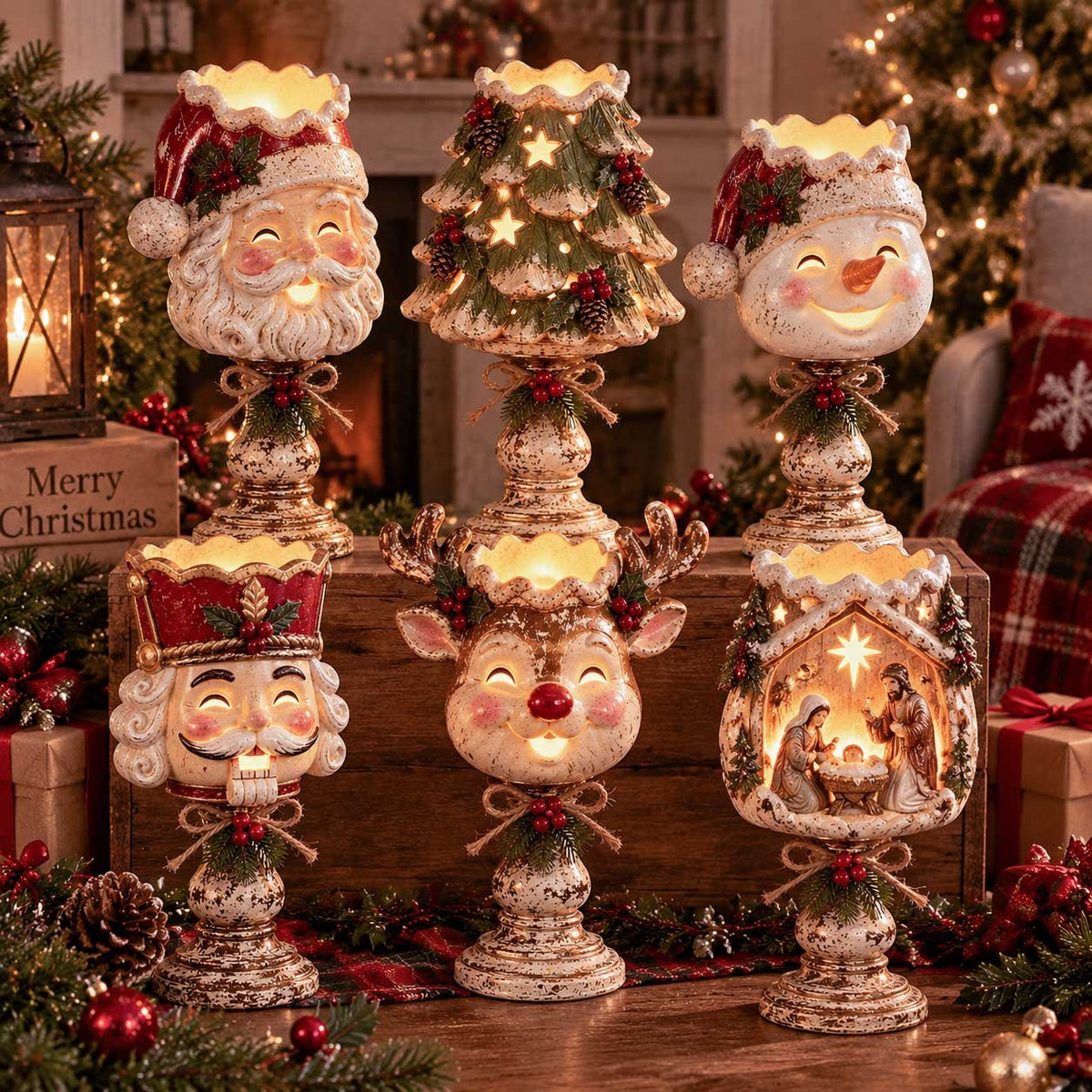 🎄Christmas Heirloom Glow Candle Holder