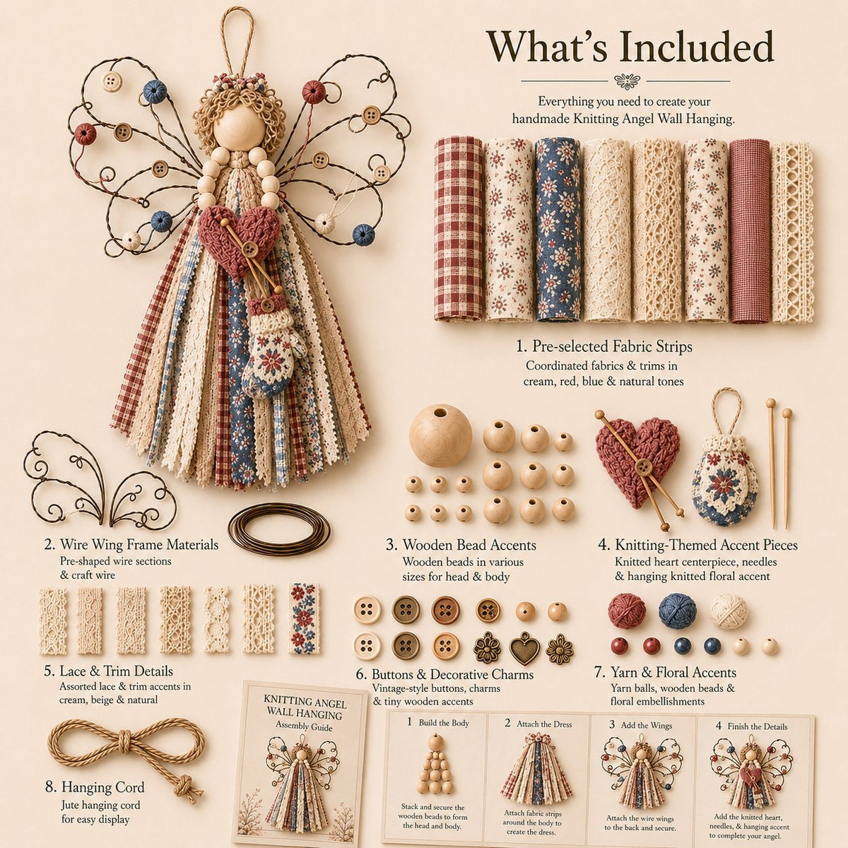 👼Angel Fabric Hanging DIY Kit🧵