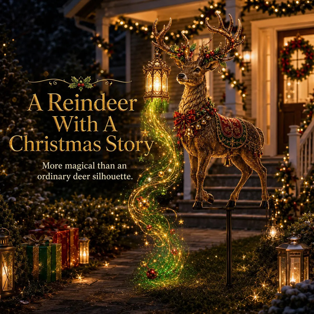 🎄🔥Light-Up Reindeer Lawn Stake, Festive Outdoor Christmas Decor