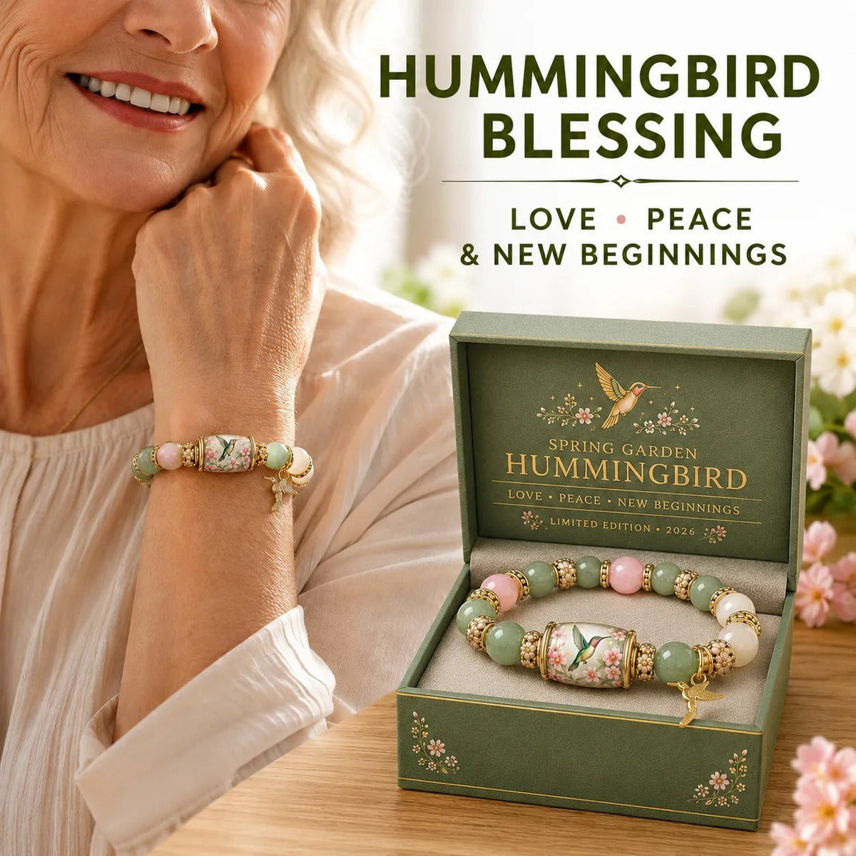 💜Hummingbird Garden Faith Bracelet 🌸