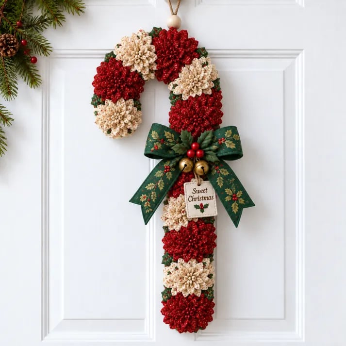 🎄✨Christmas Fabric Flower Door Hanging DIY Kit