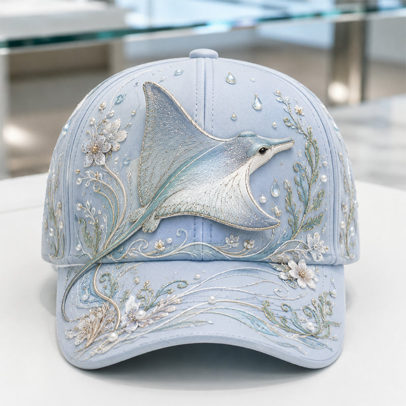🌊 3D Ocean Creatures Embroidery Cap