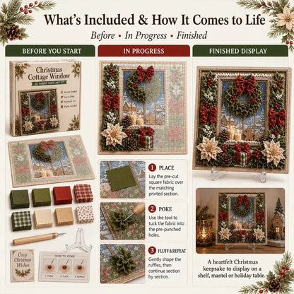 🎁3D Christmas Fabric Poke Art Kit🎄