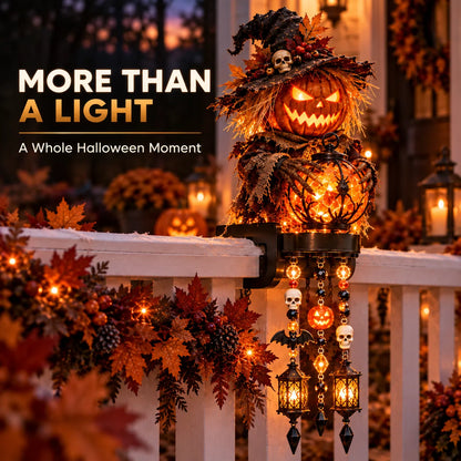 🔥😍🎃 Halloween Character Glow Cascade Railing Lights – Pumpkin, Witch, Ghost & Black Cat