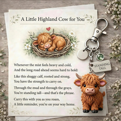 🐮 Highland Cow Keychain – A Daily Reminder of Quiet Strength 💛
