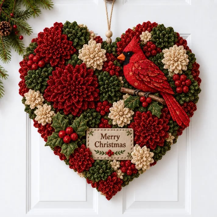 🎄✨Christmas Fabric Flower Door Hanging DIY Kit