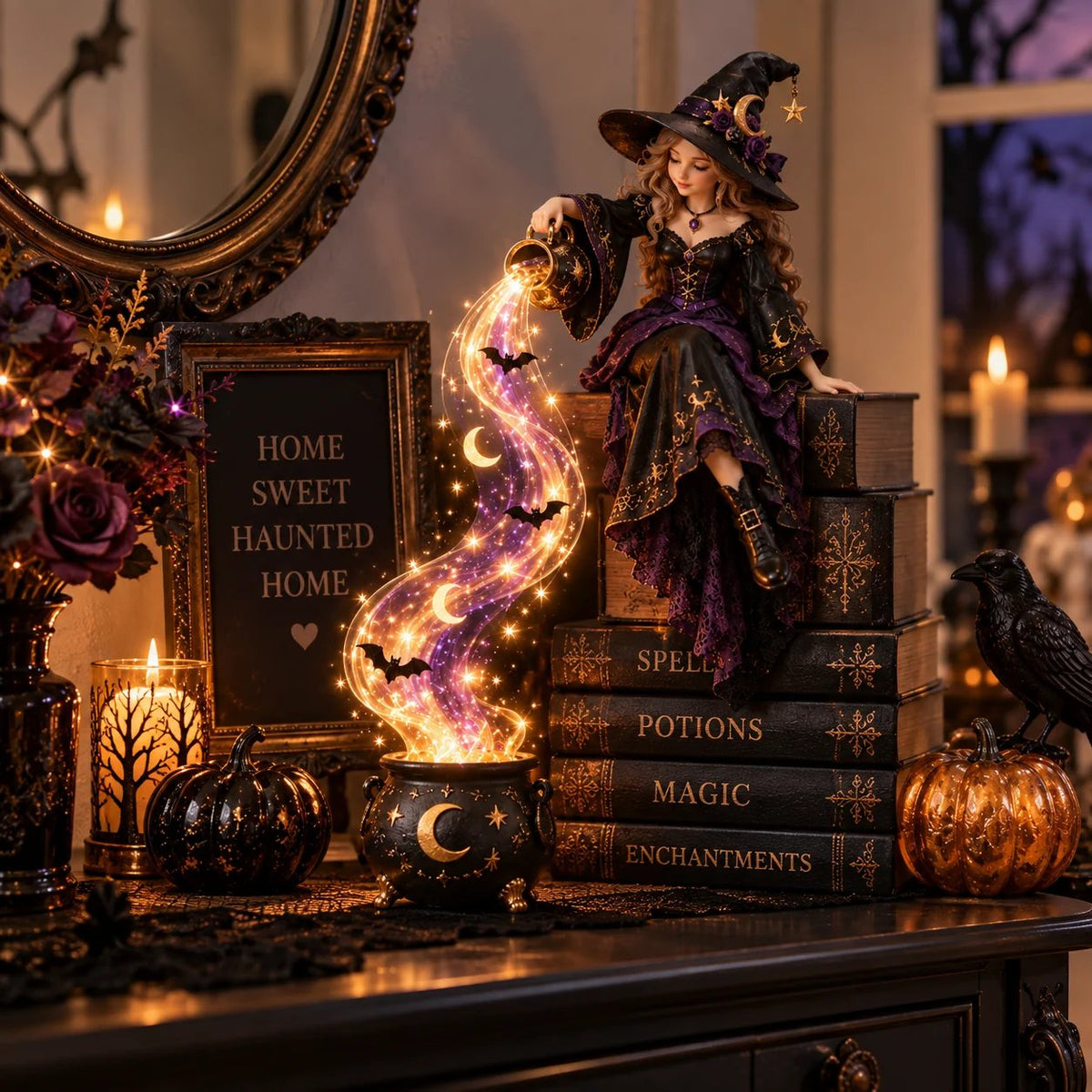 ✨ Halloween Magic Cascade Shelf Light CollectionTM – Enchanted Bookcase Decor