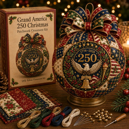 ❤️🎄 USA 250th Anniversary Christmas Patchwork Ornament DIY Kit