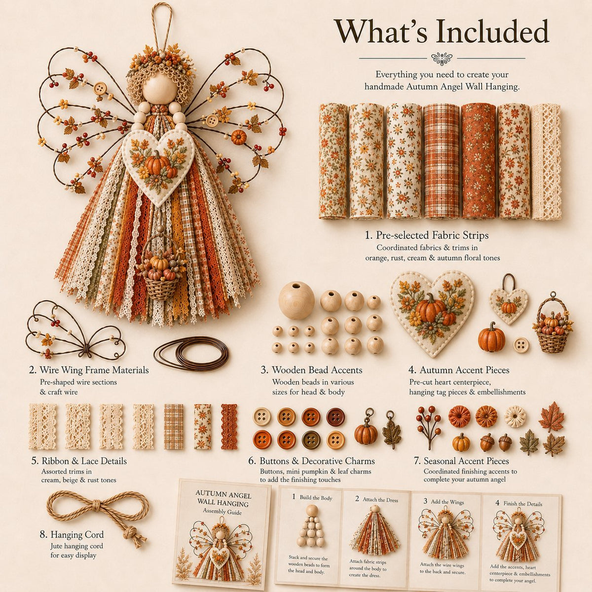 👼Angel Fabric Hanging DIY Kit🧵