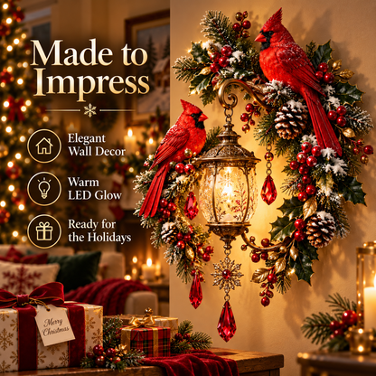 ❤️Cardinal Christmas Lantern Glow™ – Lighted Holiday Wall Decor