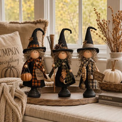 🎃🧙‍♀️Rustic Halloween Witch Figurines