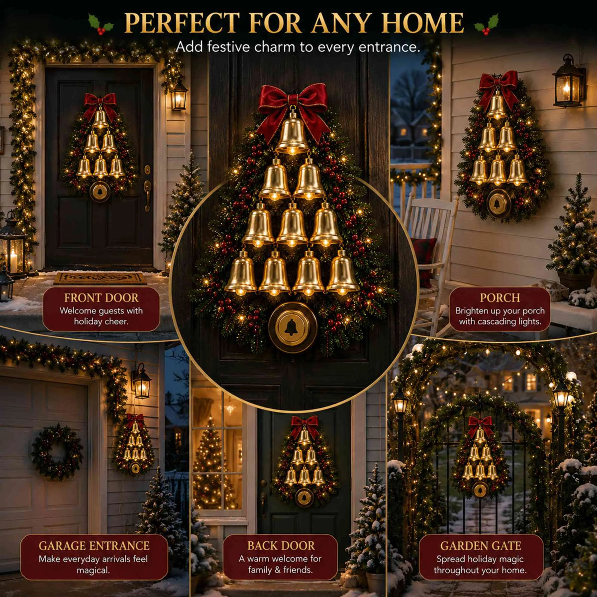 🔔 Christmas Bell Cascade Doorbell